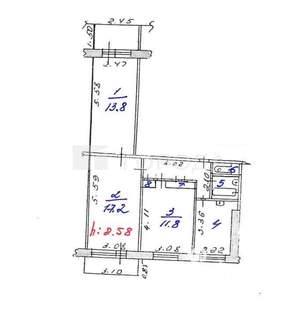 3-к квартира, вторичка, 60м2, 9/9 этаж