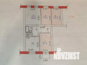 4-к квартира, вторичка, 94м2, 2/3 этаж