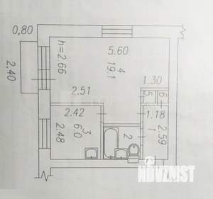 1-к квартира, вторичка, 32м2, 4/5 этаж