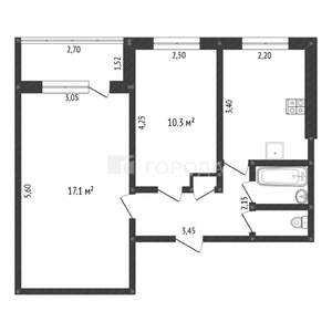 2-к квартира, вторичка, 45м2, 10/10 этаж