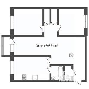 3-к квартира, вторичка, 55м2, 3/5 этаж