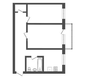 2-к квартира, вторичка, 45м2, 4/5 этаж