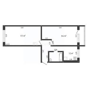 2-к квартира, вторичка, 48м2, 2/5 этаж