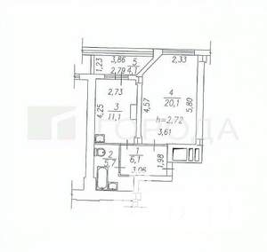1-к квартира, вторичка, 47м2, 3/16 этаж