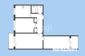 3-к квартира, вторичка, 63м2, 8/9 этаж