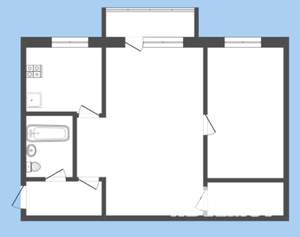 2-к квартира, вторичка, 43м2, 4/5 этаж