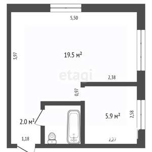1-к квартира, вторичка, 30м2, 1/3 этаж