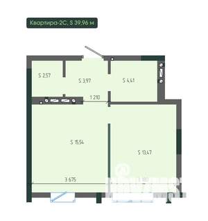 2-к квартира, вторичка, 40м2, 6/12 этаж