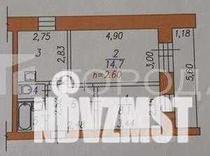 2-к квартира, вторичка, 40м2, 5/5 этаж