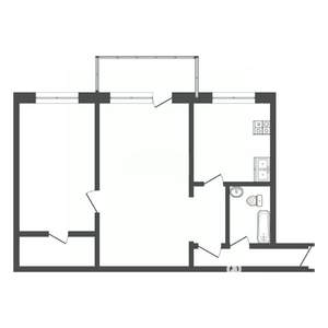 2-к квартира, вторичка, 46м2, 2/3 этаж