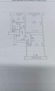 2-к квартира, вторичка, 59м2, 1/5 этаж
