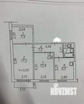 3-к квартира, вторичка, 58м2, 7/9 этаж