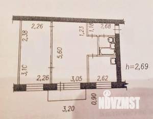 2-к квартира, вторичка, 44м2, 2/5 этаж