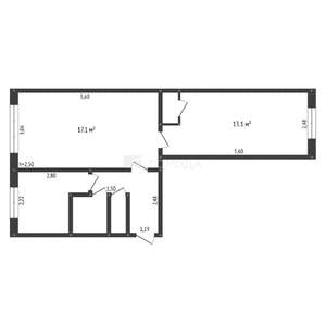 2-к квартира, вторичка, 44м2, 1/5 этаж