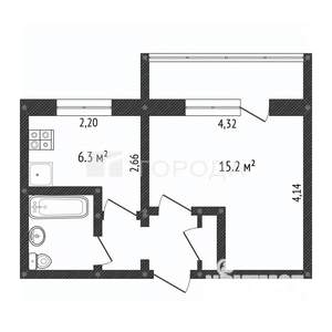 1-к квартира, вторичка, 29м2, 2/9 этаж