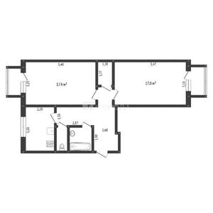 2-к квартира, вторичка, 60м2, 4/5 этаж