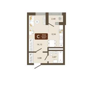 Студия квартира, вторичка, 30м2, 8/16 этаж