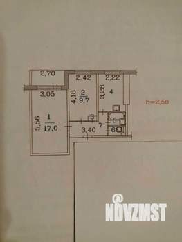 2-к квартира, вторичка, 43м2, 5/9 этаж