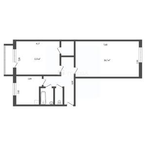 2-к квартира, вторичка, 48м2, 4/5 этаж