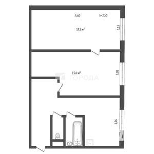 2-к квартира, вторичка, 48м2, 1/5 этаж