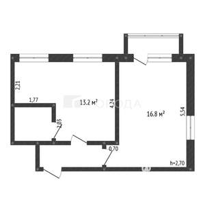 2-к квартира, вторичка, 42м2, 2/5 этаж