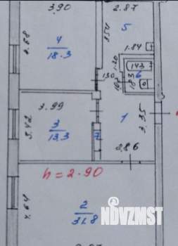 3-к квартира, вторичка, 85м2, 3/5 этаж