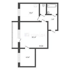 2-к квартира, вторичка, 41м2, 7/10 этаж