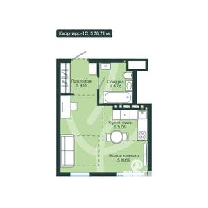 1-к квартира, вторичка, 31м2, 8/12 этаж