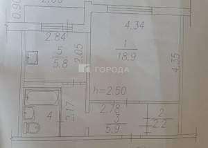 1-к квартира, вторичка, 36м2, 2/9 этаж
