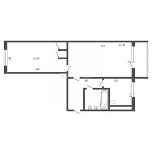 2-к квартира, вторичка, 42м2, 4/5 этаж