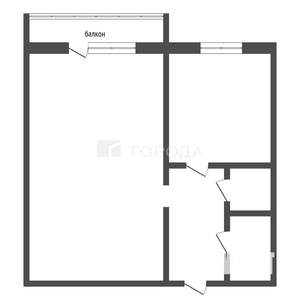1-к квартира, вторичка, 36м2, 4/5 этаж