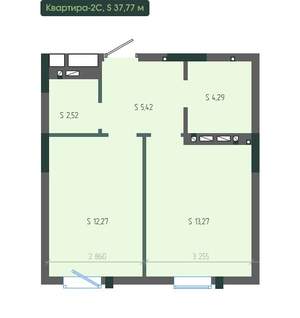 2-к квартира, вторичка, 38м2, 12/12 этаж