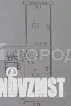 2-к квартира, вторичка, 47м2, 4/5 этаж