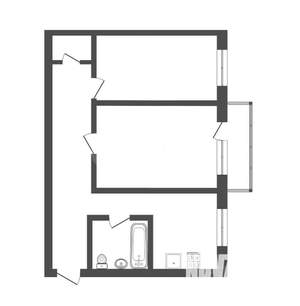 2-к квартира, вторичка, 45м2, 4/5 этаж