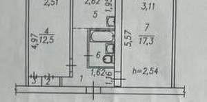 2-к квартира, вторичка, 45м2, 3/5 этаж