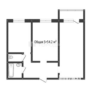 2-к квартира, вторичка, 54м2, 4/10 этаж