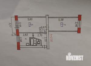 2-к квартира, вторичка, 46м2, 4/5 этаж