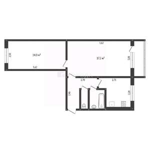2-к квартира, вторичка, 44м2, 5/5 этаж