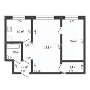 2-к квартира, вторичка, 43м2, 5/5 этаж