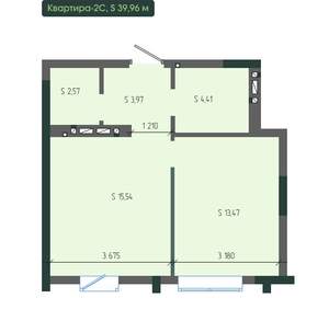 2-к квартира, вторичка, 40м2, 4/12 этаж