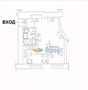 Студия квартира, вторичка, 25м2, 1/5 этаж