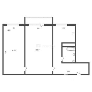 2-к квартира, вторичка, 46м2, 4/5 этаж