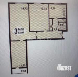 3-к квартира, вторичка, 61м2, 6/9 этаж