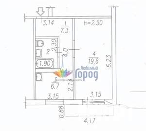 1-к квартира, вторичка, 38м2, 9/11 этаж