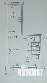2-к квартира, вторичка, 44м2, 4/5 этаж