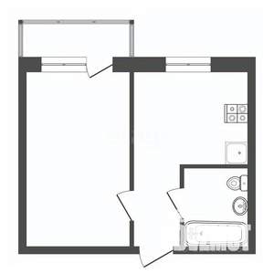 1-к квартира, вторичка, 30м2, 4/5 этаж