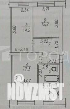 3-к квартира, вторичка, 63м2, 1/5 этаж