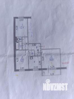 3-к квартира, вторичка, 66м2, 1/9 этаж