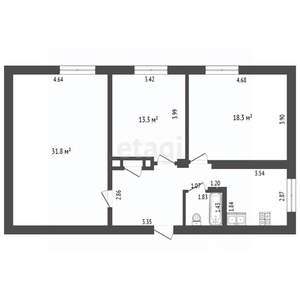 3-к квартира, вторичка, 85м2, 3/5 этаж