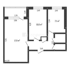 2-к квартира, вторичка, 43м2, 4/9 этаж